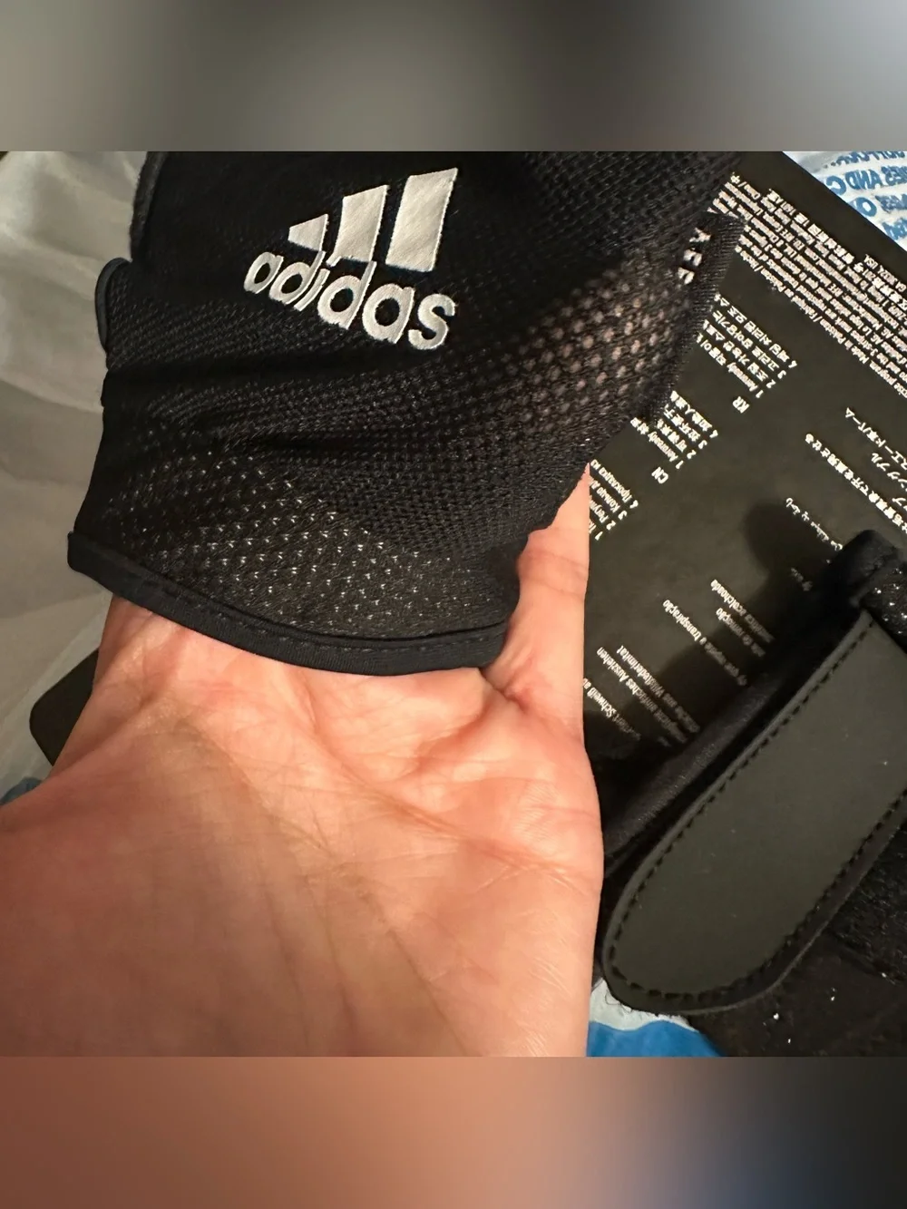 Adidas Essential Fingerless Workout Training Gloves Black Large Adjustable